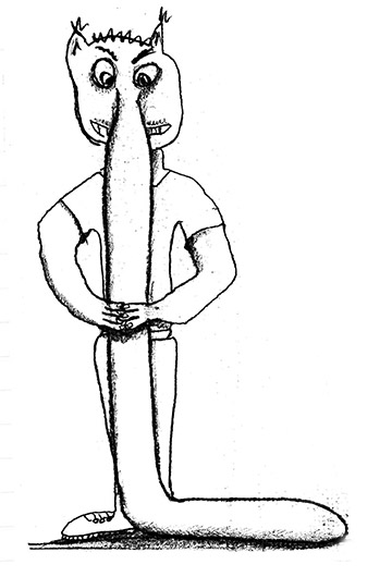 The long nose person.